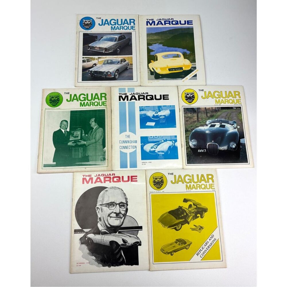 Vintage 1980s Lot of 7 Jaguar Marque Collector Magazines AX2674